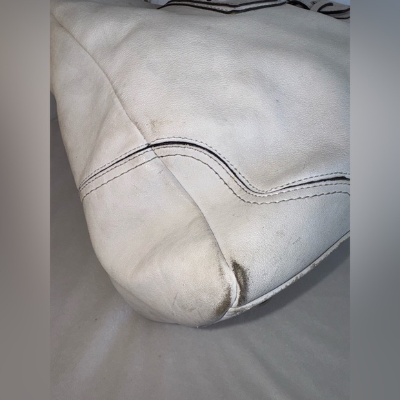 Coach Hampton F13811 White Leather Satchel Handbag Purse-READ - Picture 6 of 16